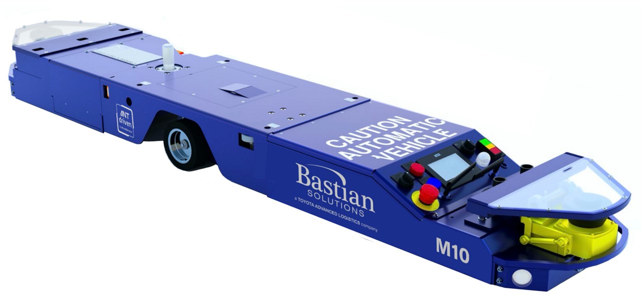 Véhicule autonome bleu utilisé dans les entrepôts et les centres de distribution