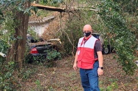 Dean Stewart standing in a wooded area