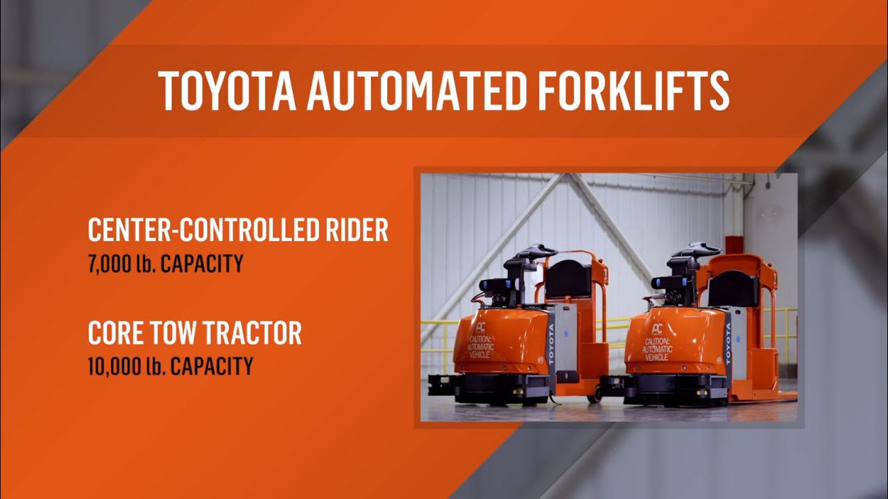 Toyota's Center-Controlled Rider & Core Tow Tractor Automated Forklifts