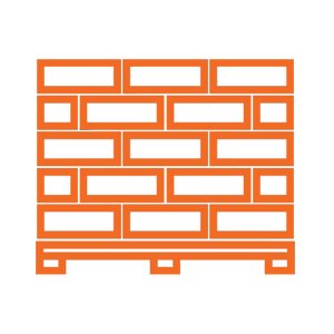 building materials icon in orange
