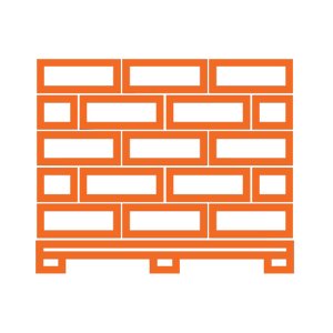 building materials icon. orange bricks