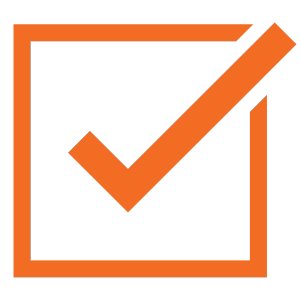 icono de casilla de verificación naranja