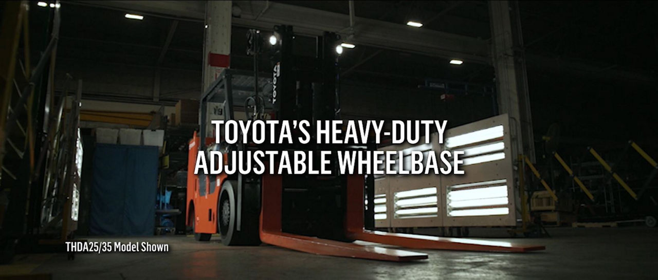 Toyota's High-Capacity Adjustable Wheelbase 25/35 and 40/60 Model Forklift