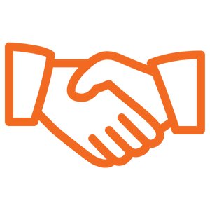 orange handshake icon